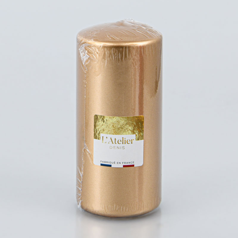 Bougie cylindrique or L'Atelier Denis
