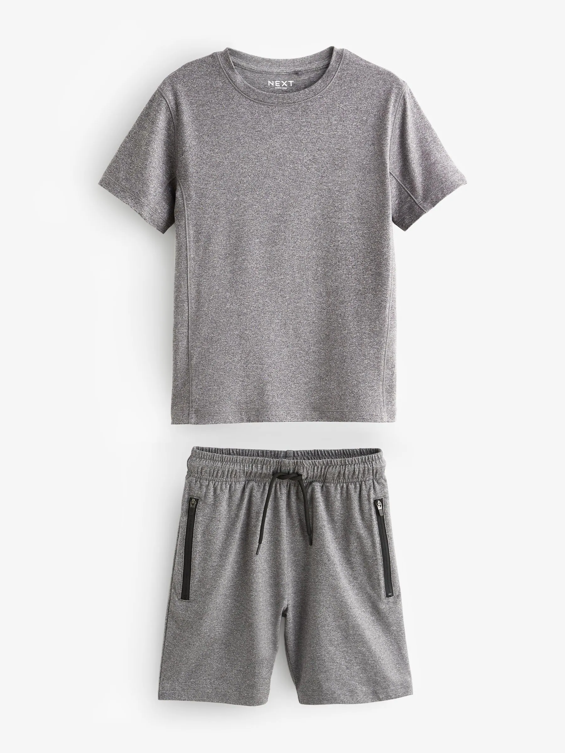 Grijs - Sportset van T-shirt en short (3-16 jr)