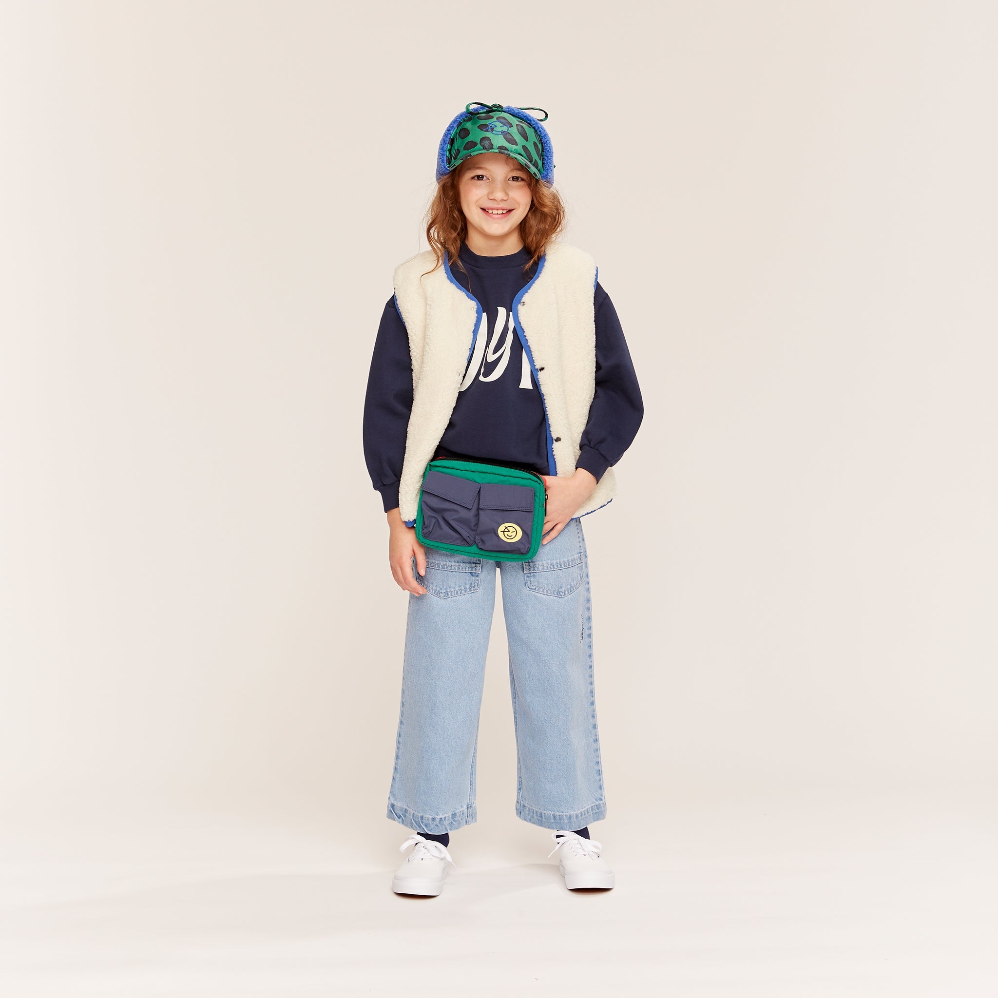 Handtasche Duo Pocket Navy Python Green