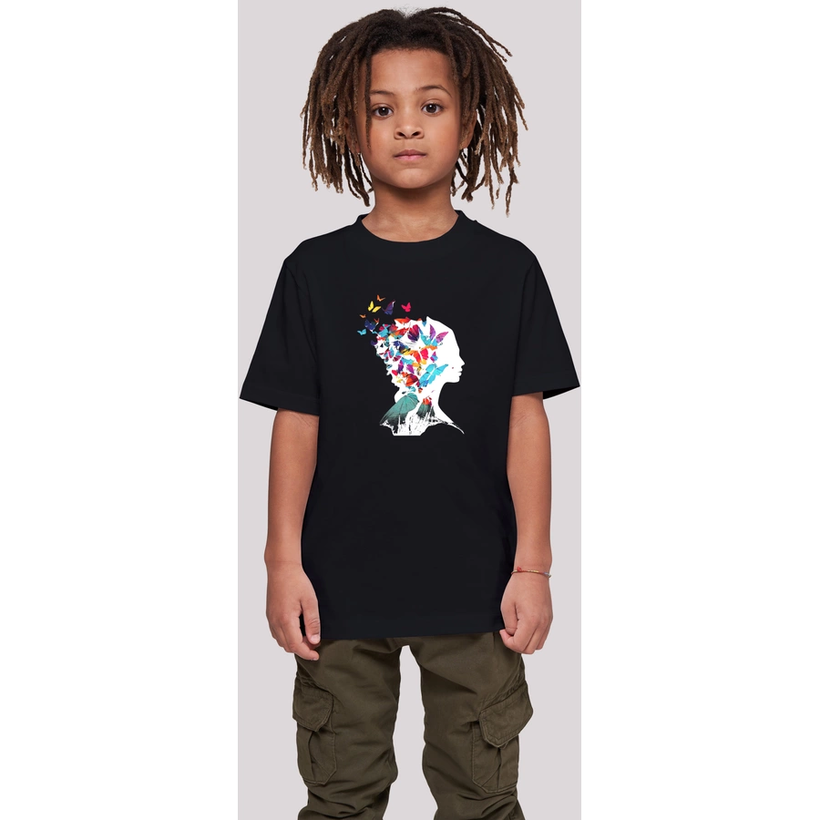 F4NT4STIC T-Shirt Schmetterling Silhouette TEE UNISEX schwarz