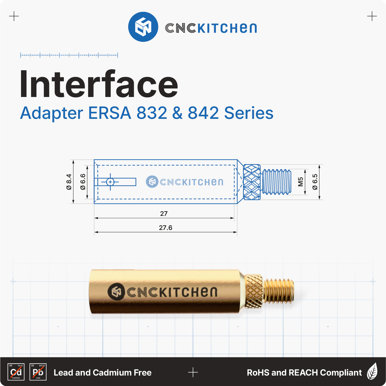 CNC Kitchen  Einschmelzhilfen + Ersa 832 & 842 Adapter    Hochwertige Lötspitzen aus Messinglegierung inkl. Adapter