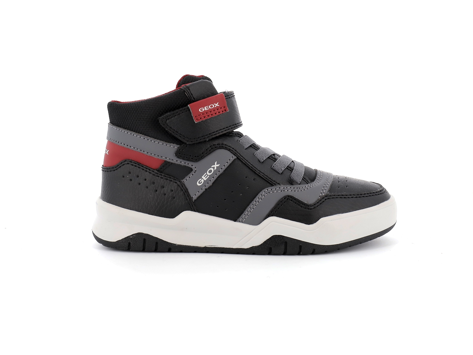 Geox-J PERTH BOY-J167RA Matières combinées Noir Gris