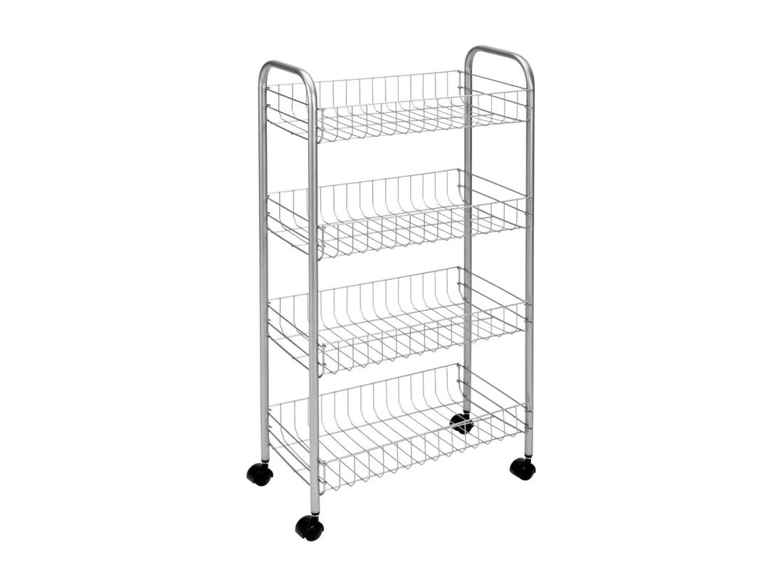 Chariot de cuisine polyvalent 4 niveaux chromé
