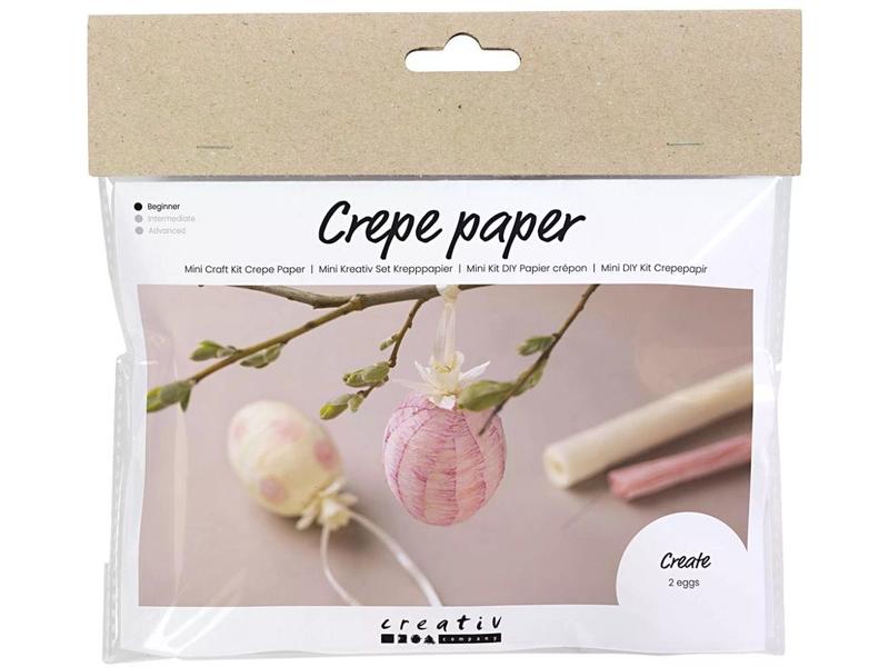 Creativ Company Bastelset Mini Krepppapier Eier 1 Stück, Me Mini Kreativ Set