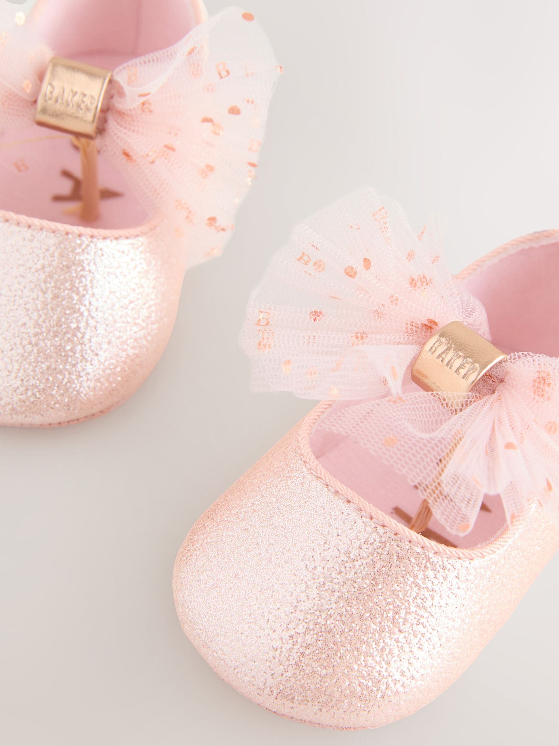 Roze - Baker by Ted Baker babyslofjes met strik voor meisjes