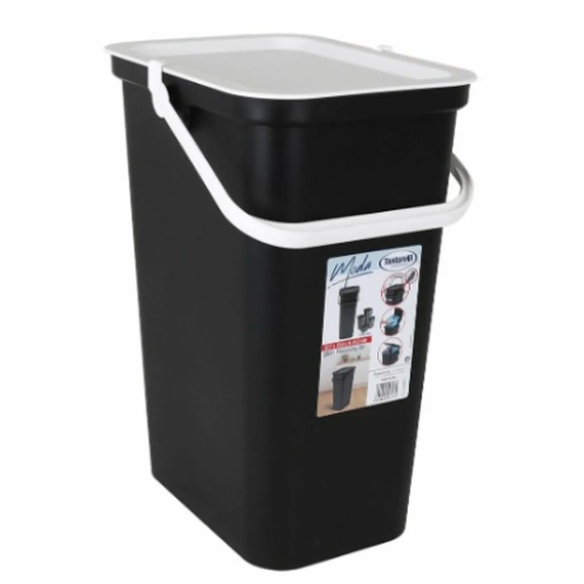 Tontarelli Moda 24L Poubelle recyclage - Blanc Noir (6 unités)