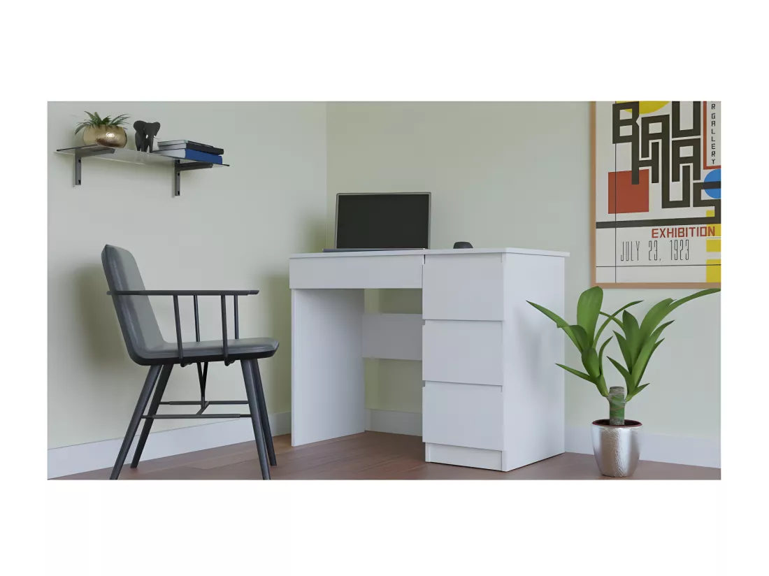 MESO - Bureau droit style moderne bureau/chambre - 98x51x76 cm - 4 tiroirs