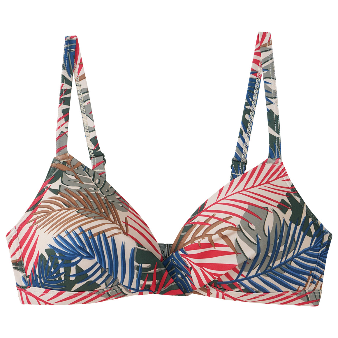 Gina Benotti Damen Bikinioberteil im Tropical-Look hellbeige / bunt