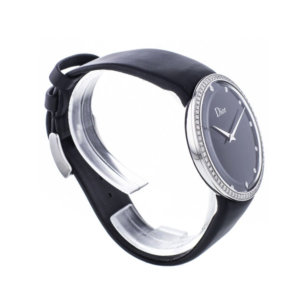 Montre d'occasion Dior D femme acier bracelet textile noir