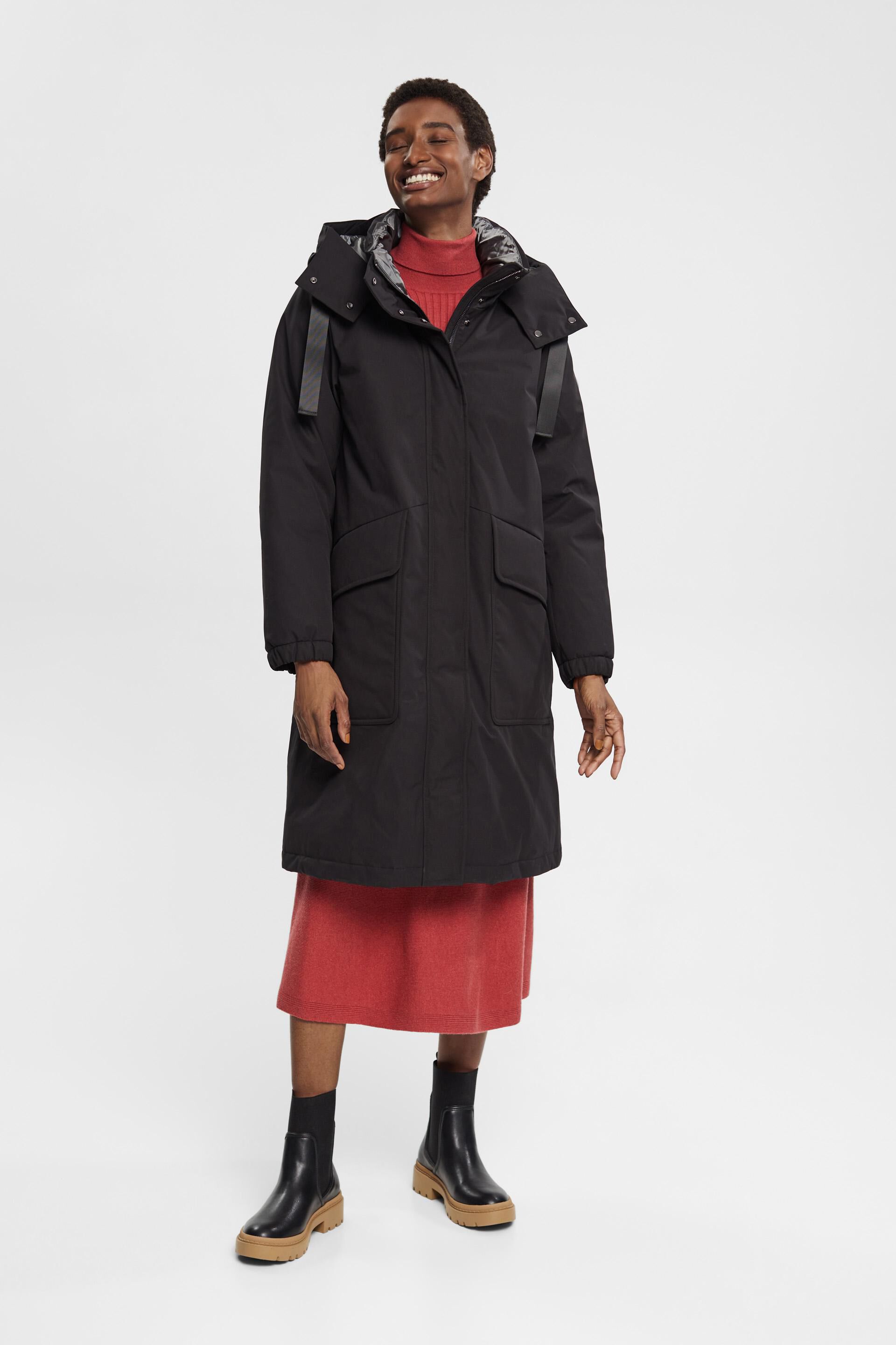Manteau à capuche à doublure surpiquée