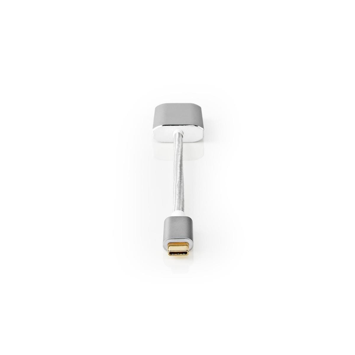Nedis USB-C™ Adapter | USB 3.2 Gen 1 | USB-C™ Hann | HDMI™ Output | 4K@60Hz | Power delivery | 0.20 m | Rund | Gull belagt | Flettet / Nylon | Sølv | Deksel Vindusboks