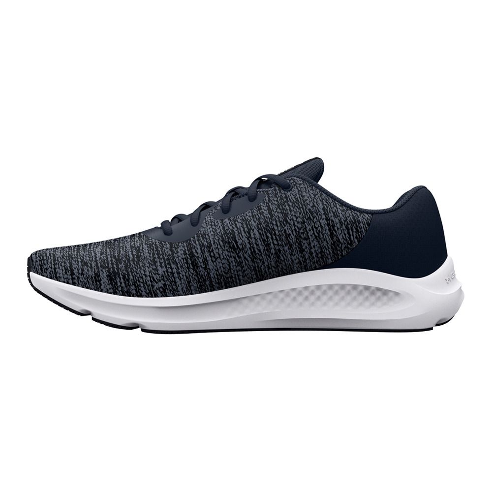 Under Armour UA CHARGED PURSUIT 3 TWIST - Chaussures running Homme downpour gray/downpour gray/white