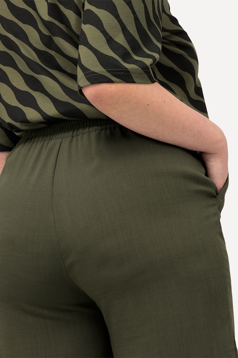 Culotte, wadenlang, weites Bein, Elastikbund
