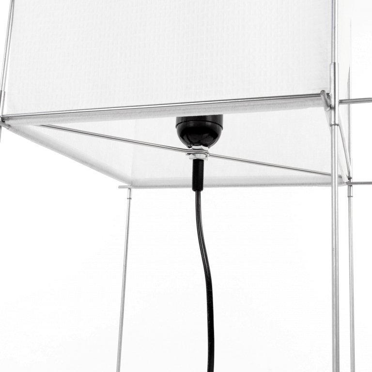 Hollands Licht Lotek XL vloerlamp, frame metaal, doek wit