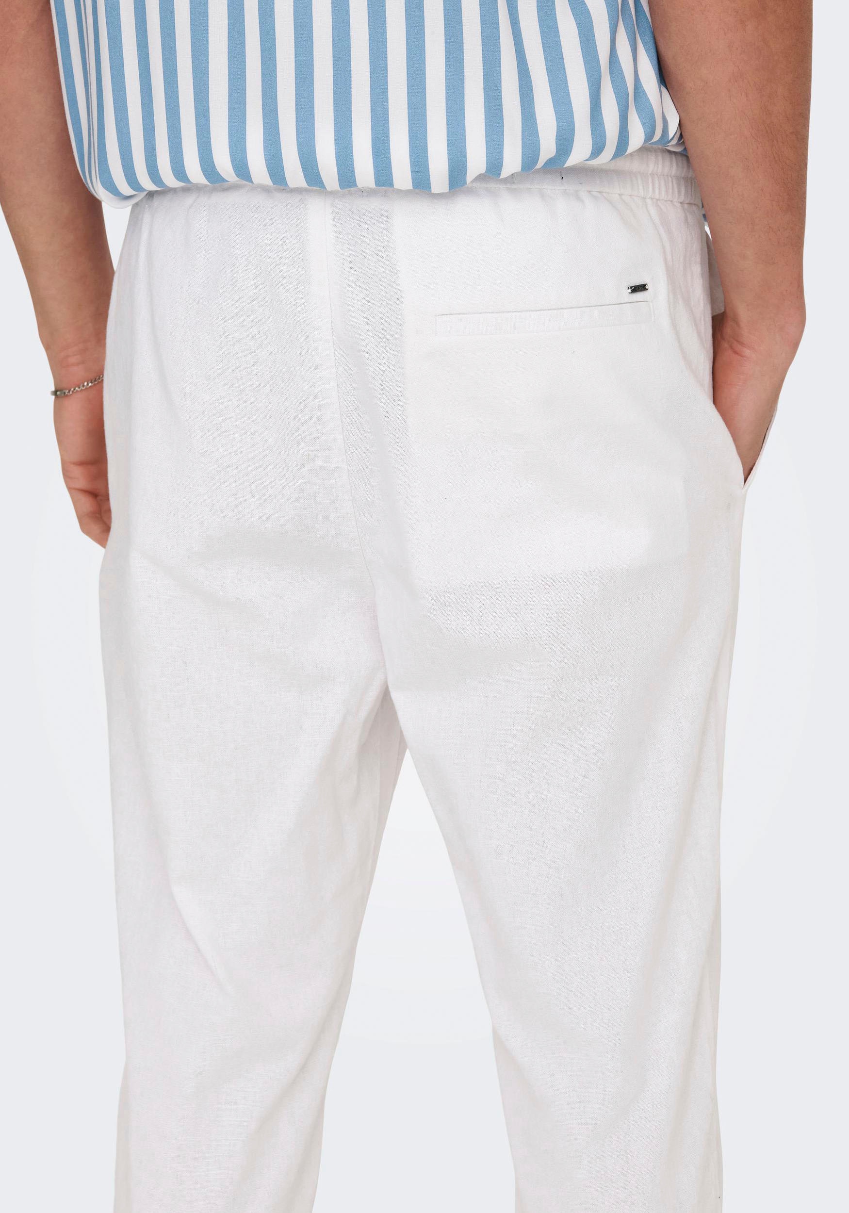 ONLY & SONS Stoffhose »ONSLINUS CROP 0007 COT LIN PNT NOOS«  mit Leinen