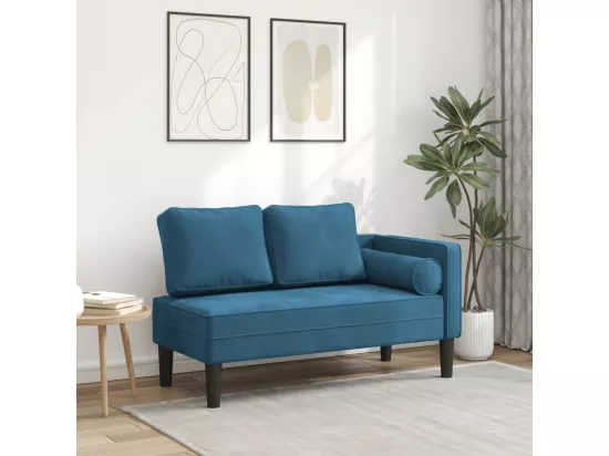 Prolenta Premium - Chaise longue avec coussins bleu velours