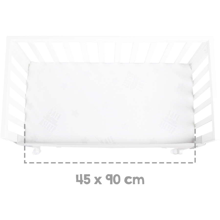 roba Stuben- und Beistellbett safe asleep® 3 in 1 weiß + Matratze