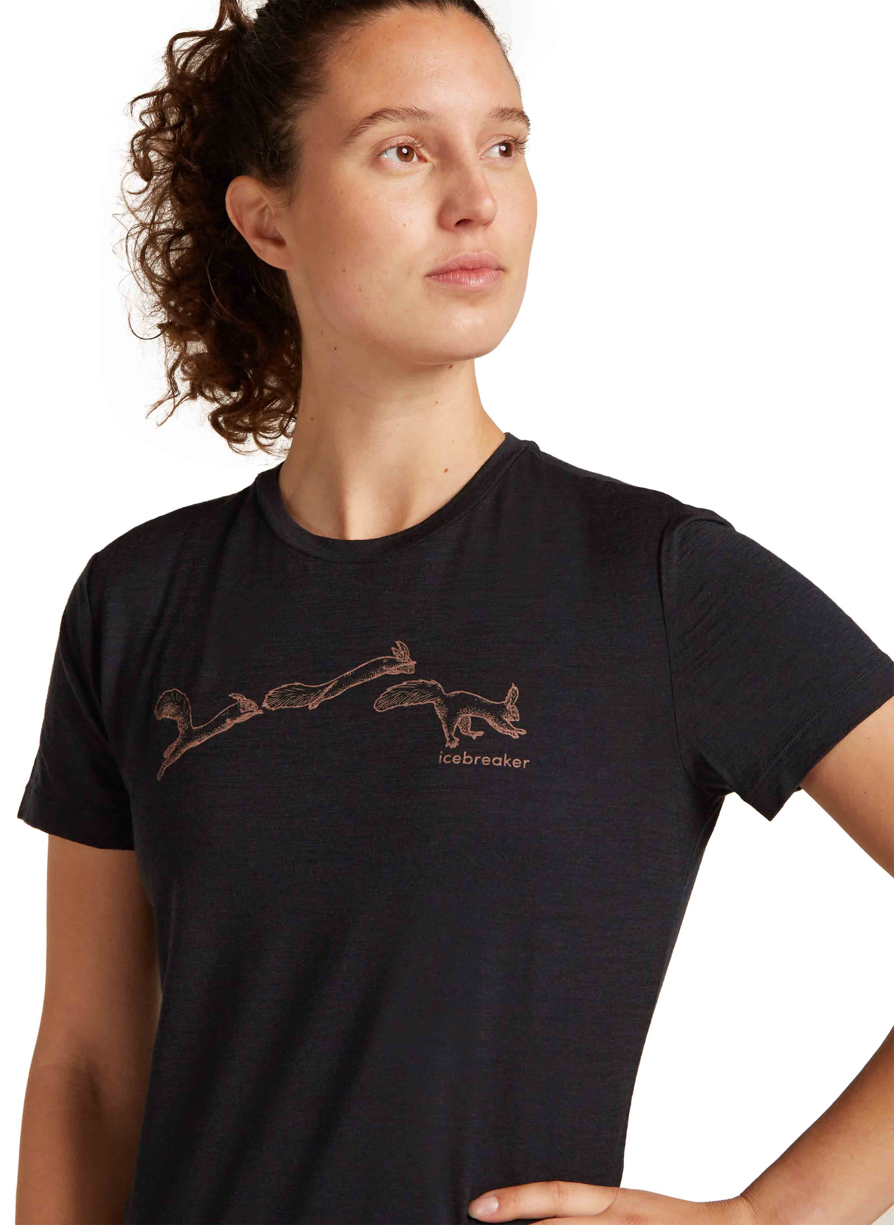 Mer 150 Tech Lite SS Tee Airbourne Squirrel Dame Black