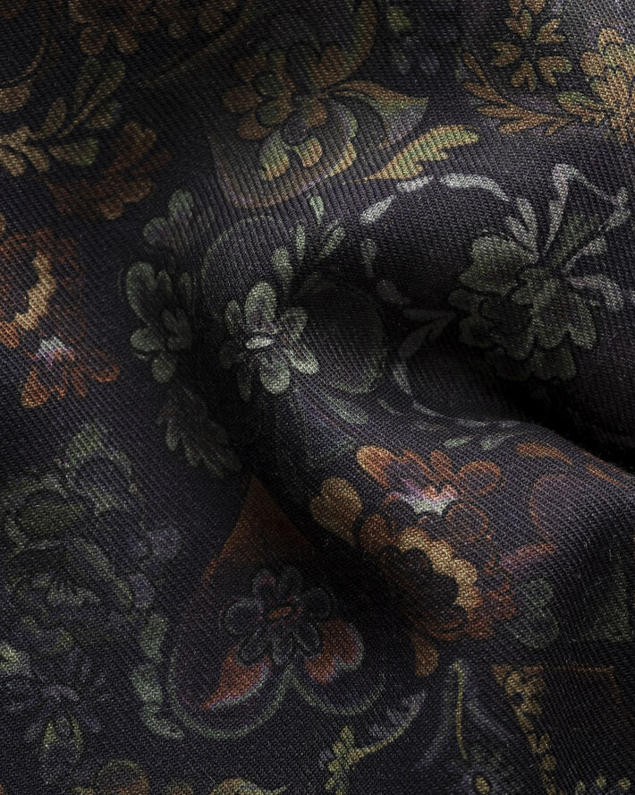ETON Contemporary Fit Floral Merino Wool Shirt Brun