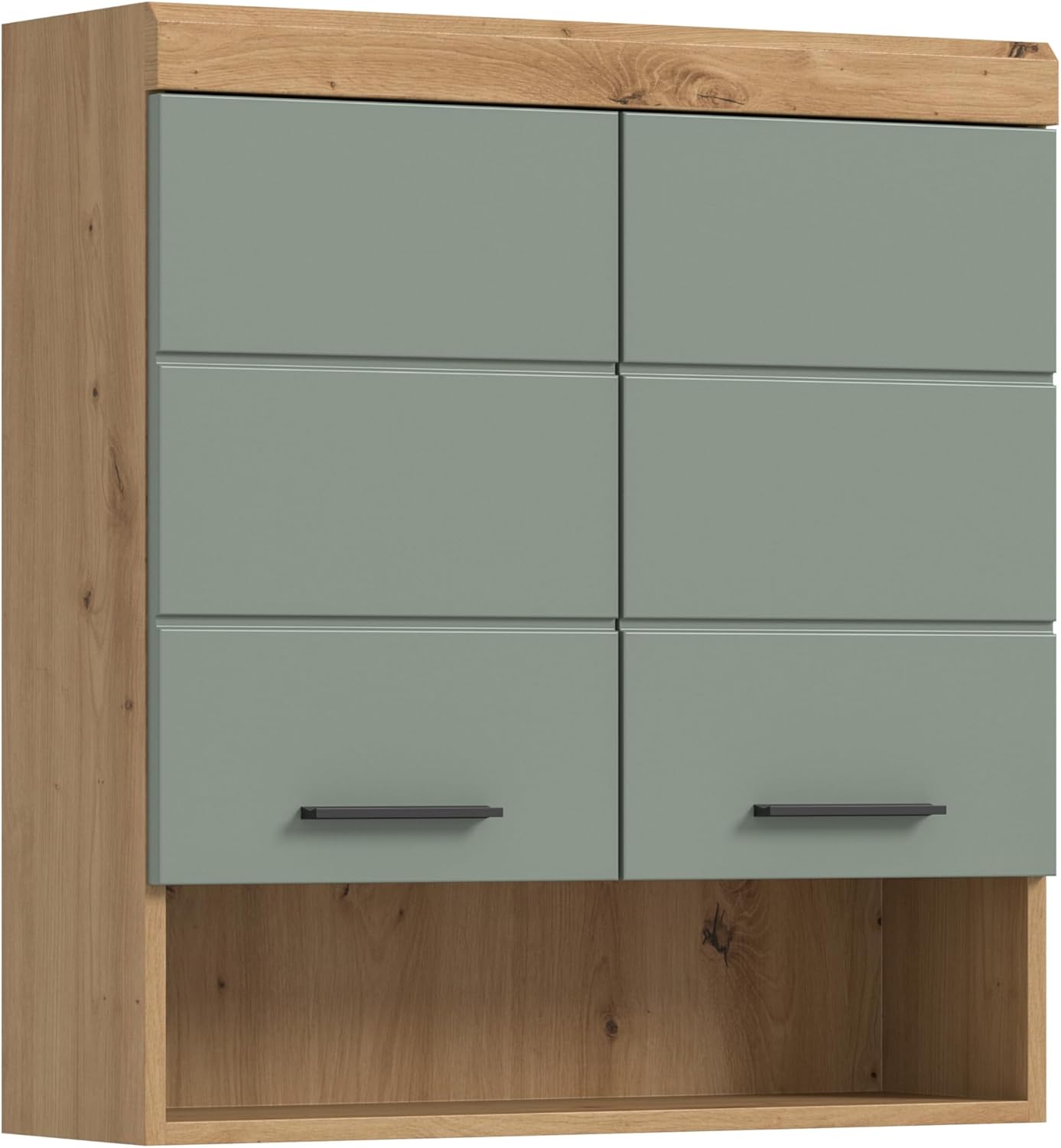 xonox.home Bad Scout X06N3723 Hängeschrank Wandschrank Schrank in Salbei und Artisan Eiche Nachbildung, ca. B/H/T: 74x79x24 cm