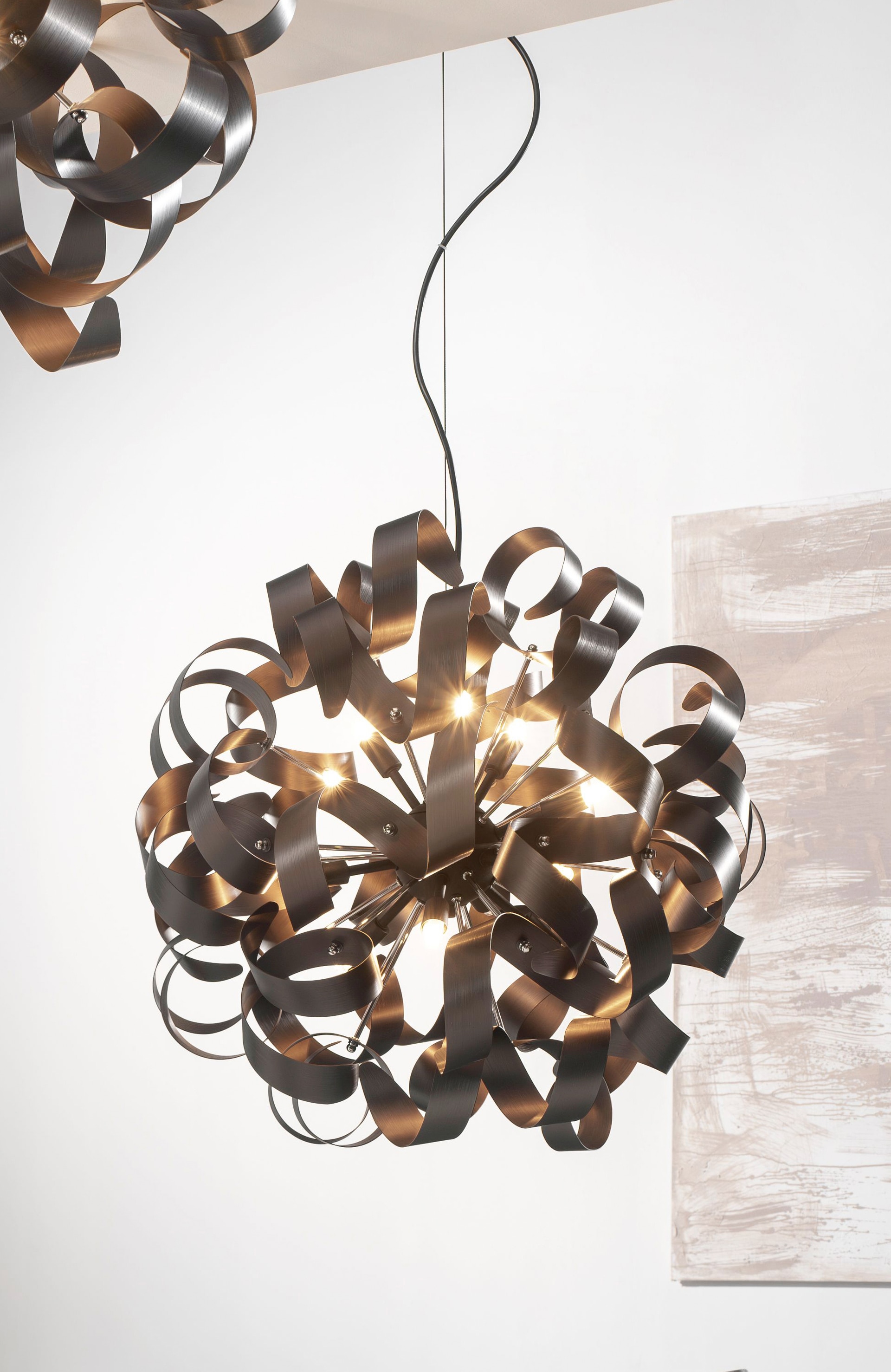 MONDO Retrofit Pendelleuchte CURLY IV 60 cm coffee