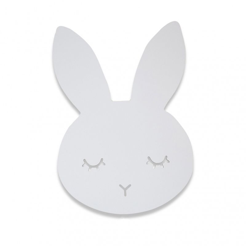 Maseliving Kanin Lampe i Eik, Hvitmalt