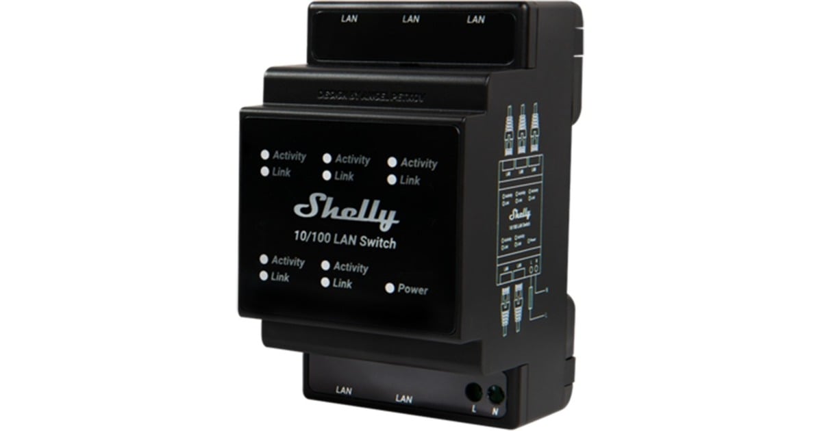 ShellyLan switch schakelaar  (Zwart)