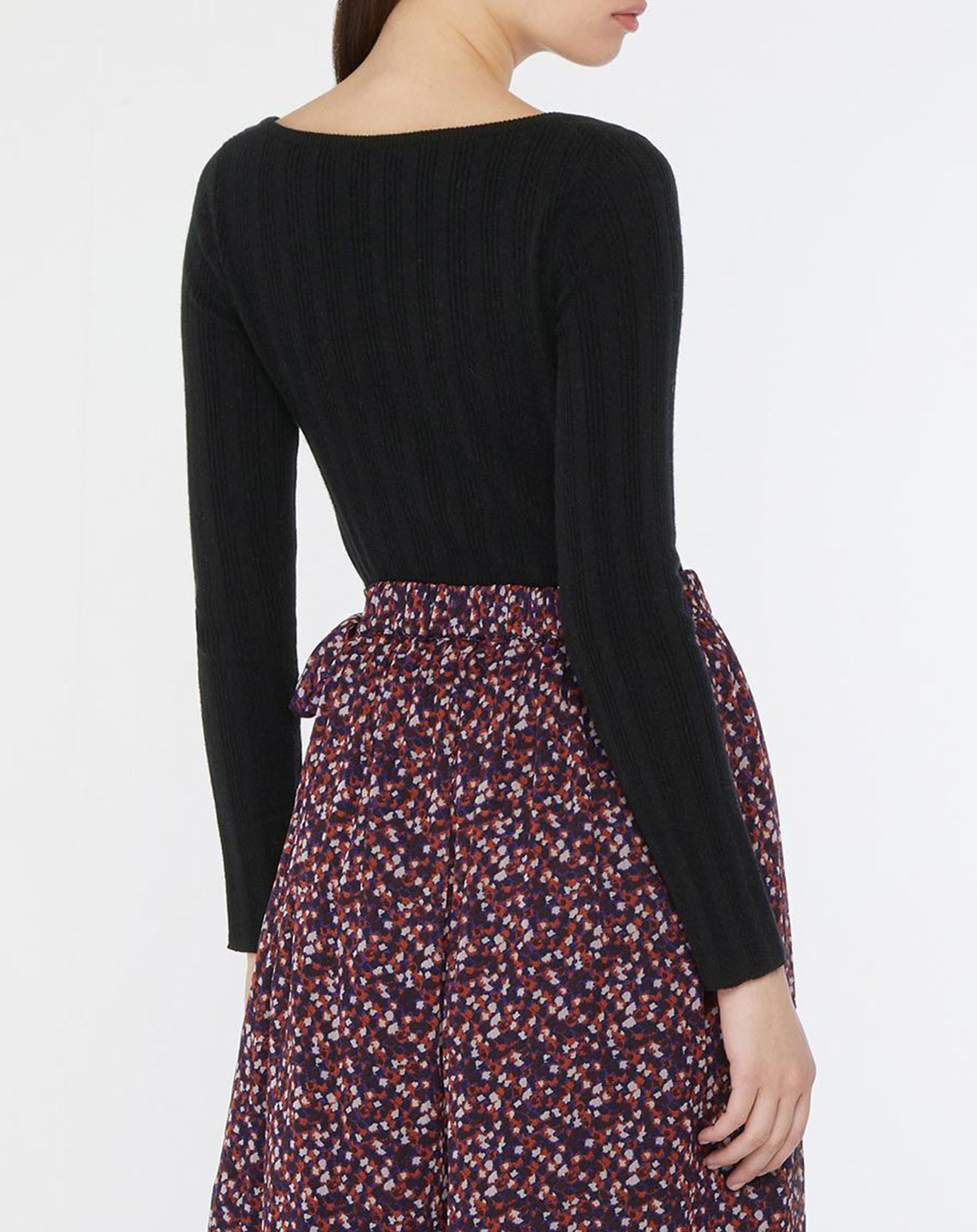 Galeries Lafayette Pull en Laine & Cachemire Sacha col danseuse noir