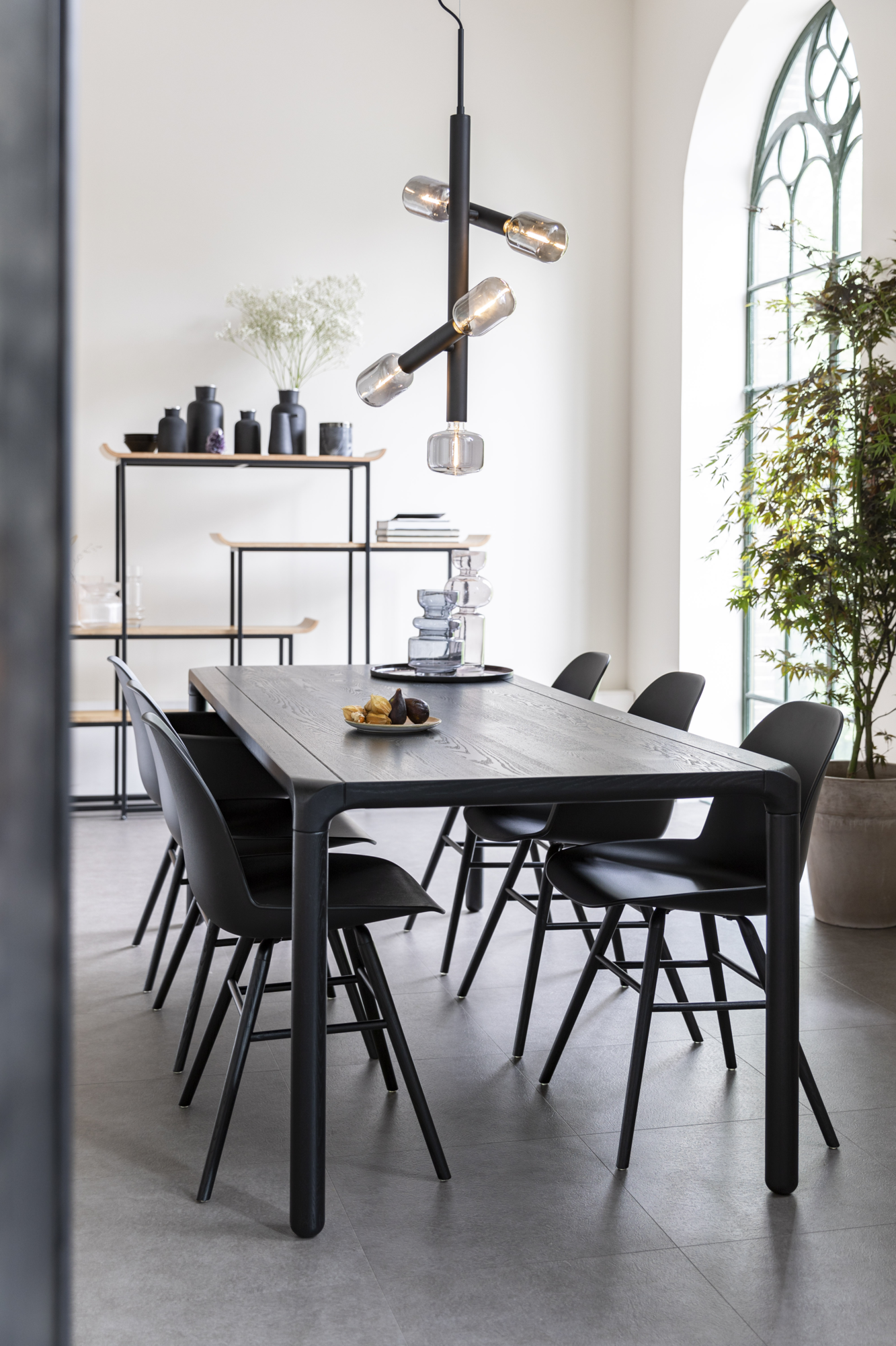 Eettafel Storm zwart 220 x 90 cm