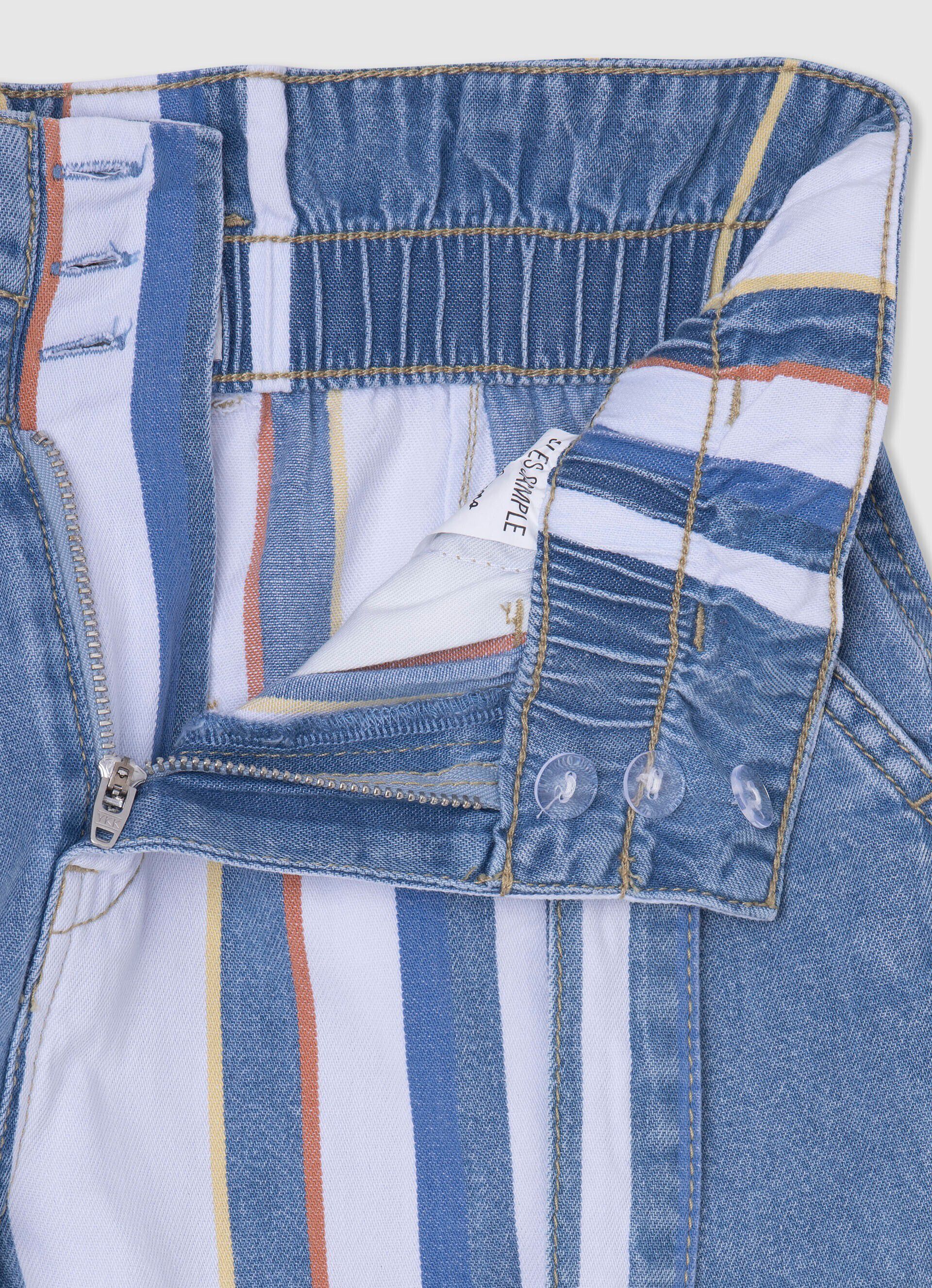 Shorts jeans listrados - jeans
