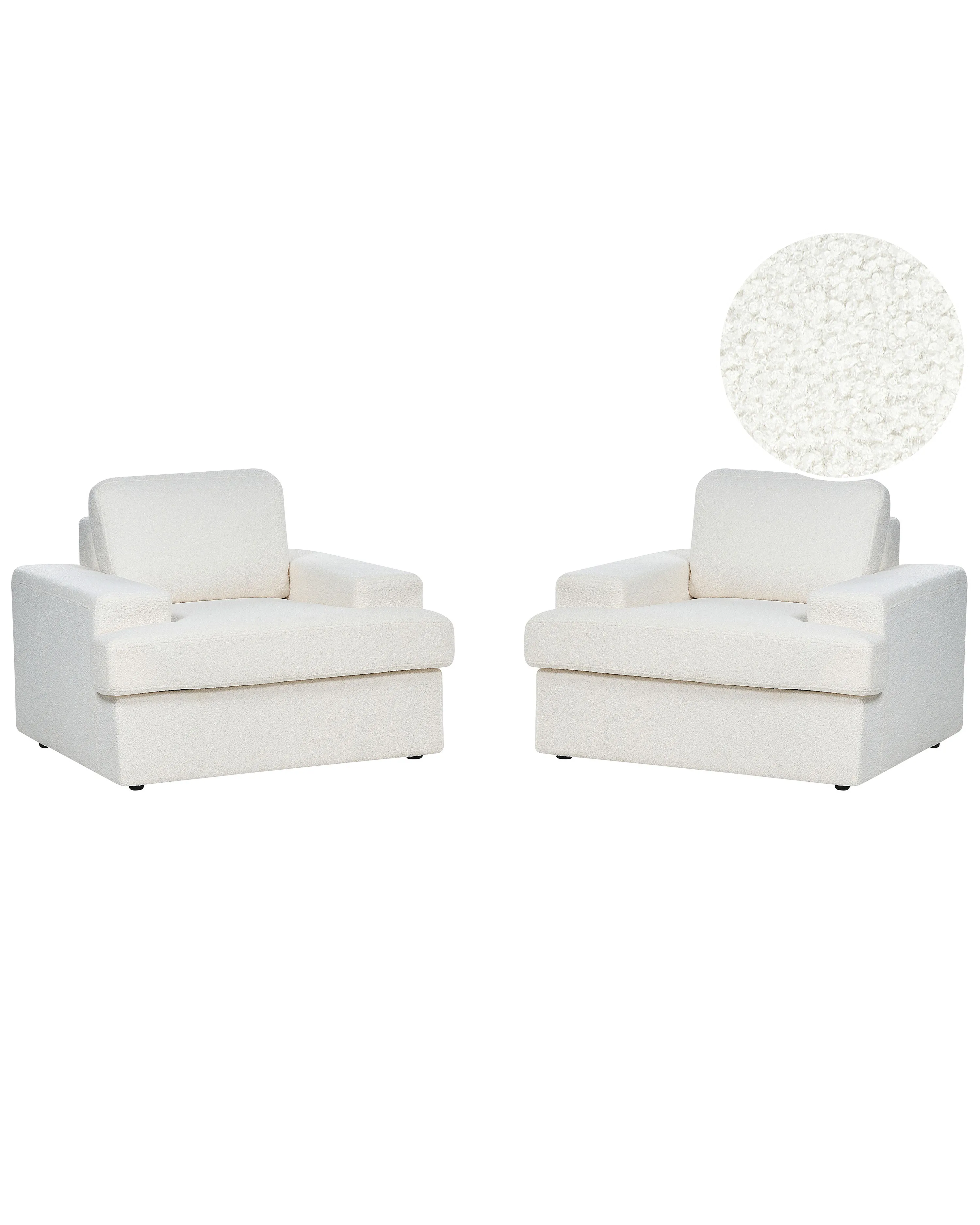 Set van 2 fauteuils ALLA Bouclé Gebroken wit