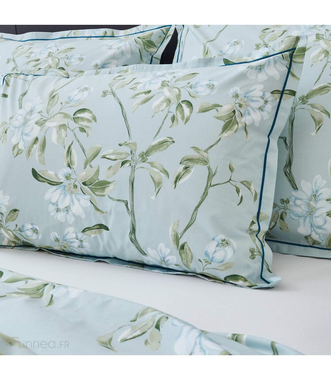 Housse de couette 260x240 cm percale coton ELÉNA vert Nil