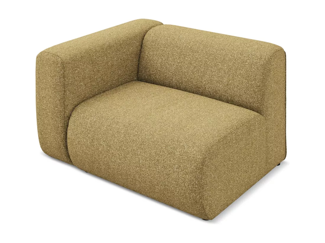 Module avec accoudoirs gauche en tissu texturé - moutarde - EKAHI