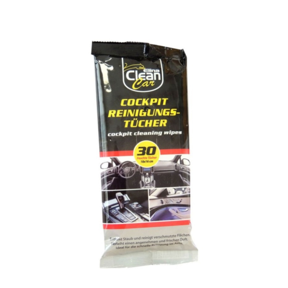 (1 Pack à 30 Stk.) 18x16cm Auto Cockpit Reinigungs Tücher KFZ Feuchttücher