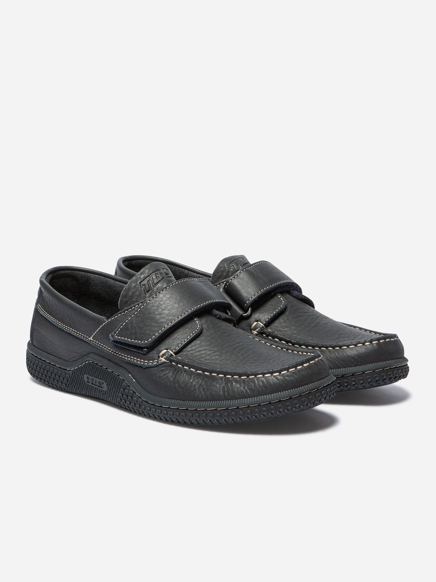 Chaussures Bateau Homme Scratch Cuir Marine