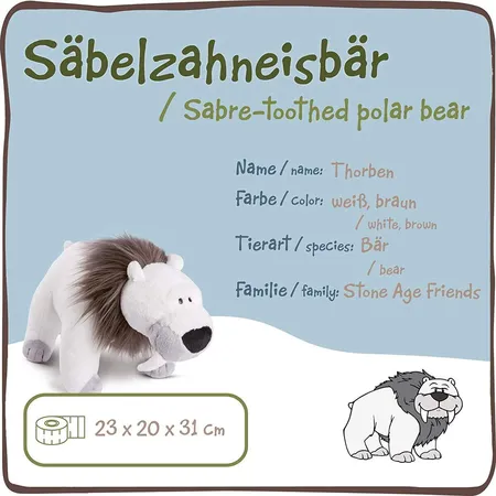 NICI Stone Age Friends Säbelzahneisbär Thorben Stehend, 31 cm