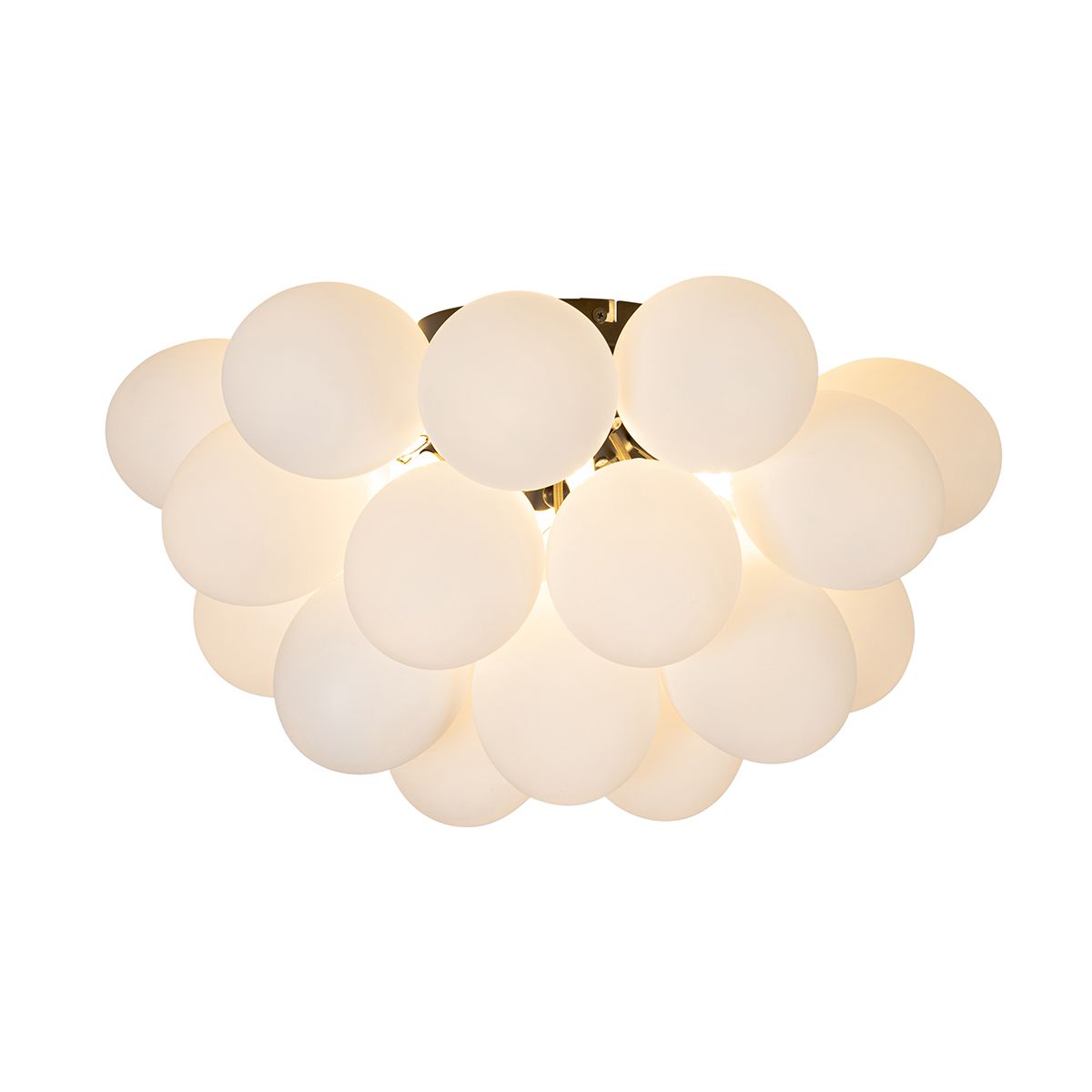Smart plafondlamp zwart met opaal glas 6-lichts incl. 6 Wifi G9 - Uvas