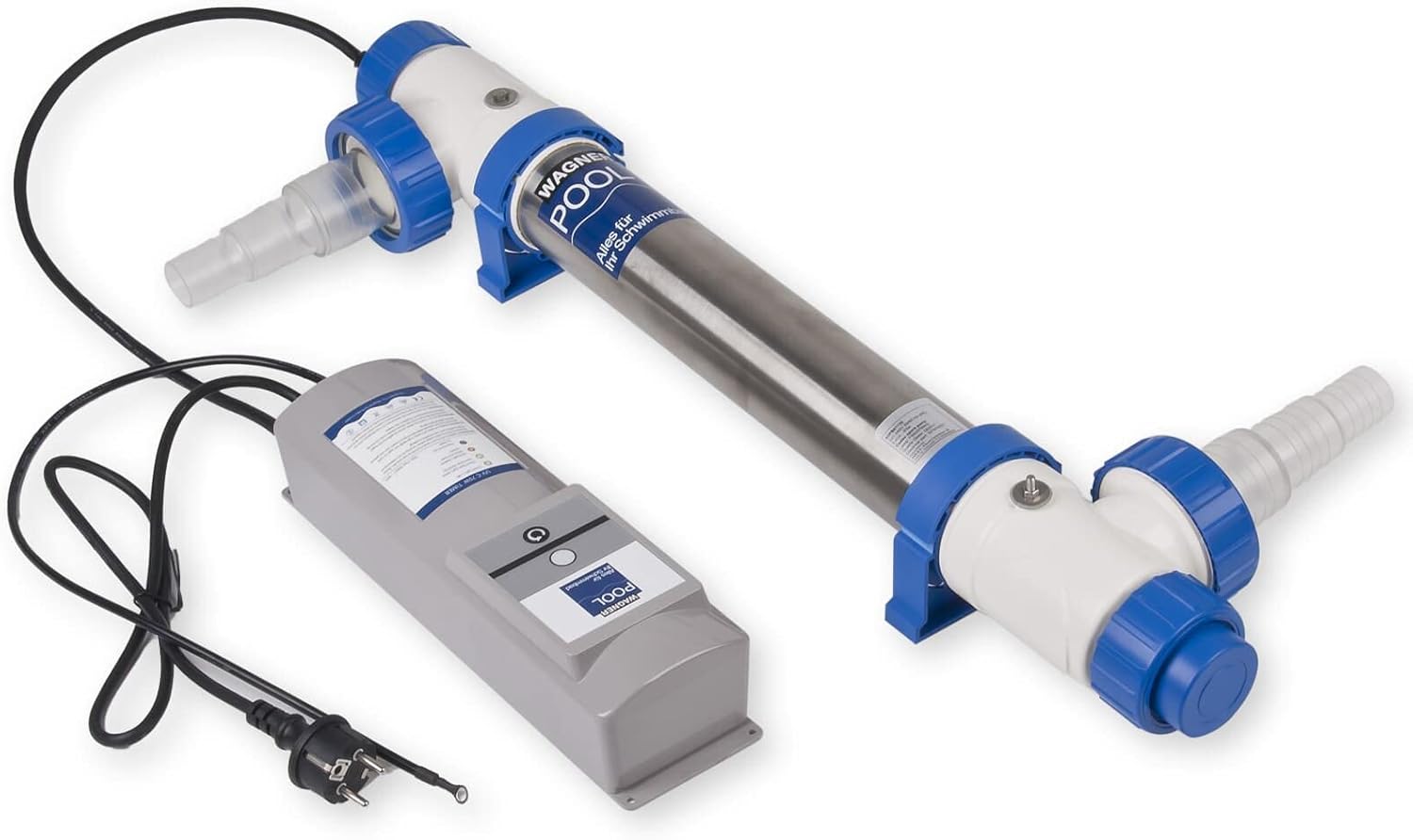 Wagner Pool UV-C Klärer 75 Watt mit Timer - UVC Desinfektion für klares Wasser bei Schwimmbecken bis zu 75.000 Liter