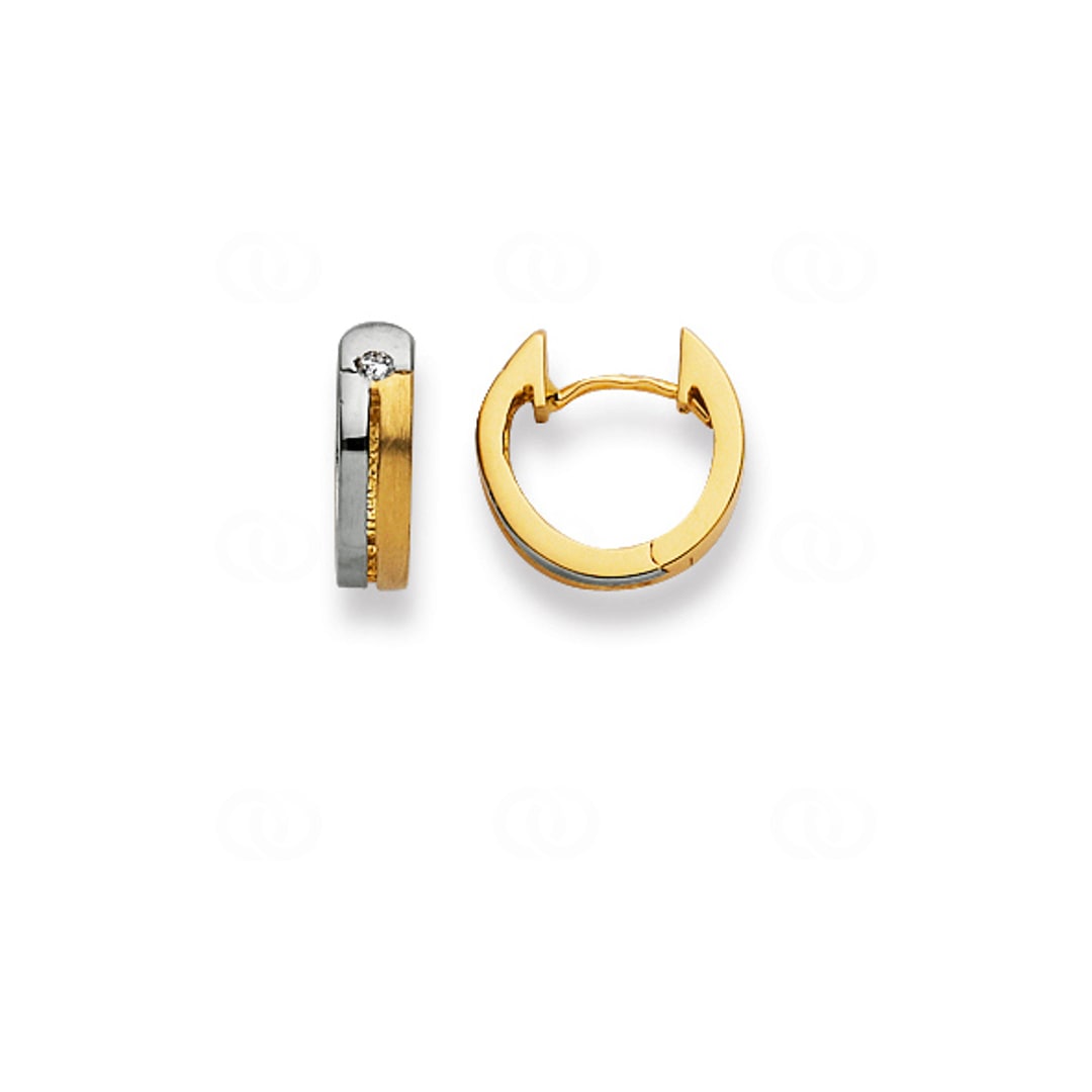 Kreolen 750/18 K Bicolor Ø 12mm mit Zirkonia