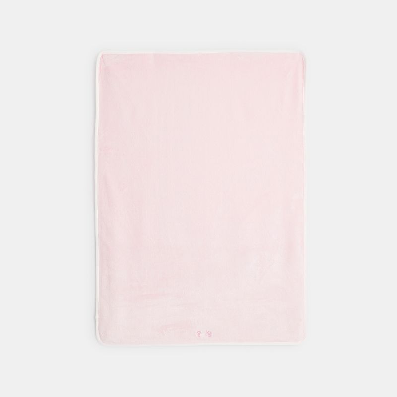 Couverture imprimée chats et soft boa rose naissance