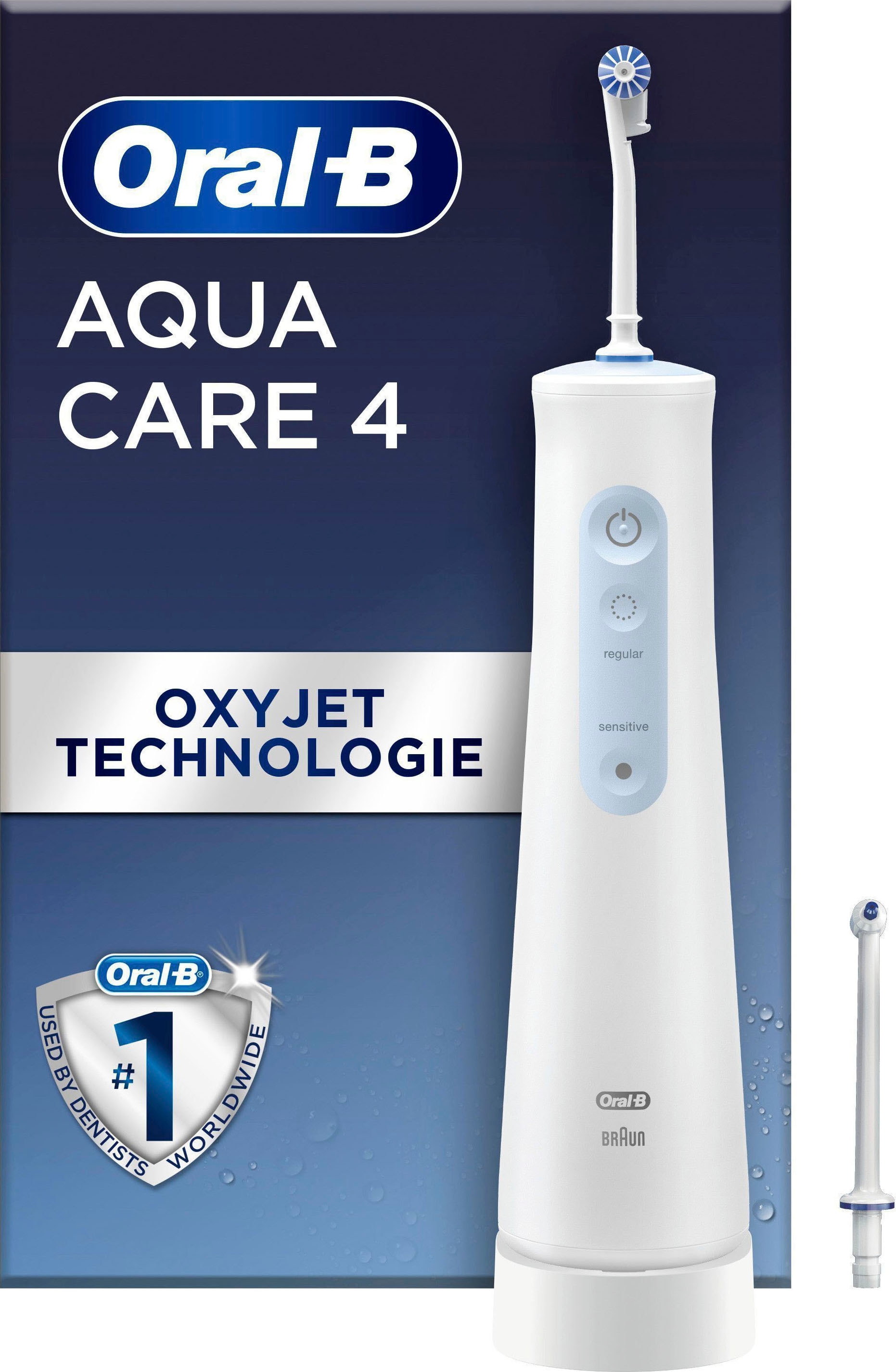 Oral-B Munddusche »AquaCare 4« 2 Stk. Aufsätze Kabellose mit Oxyjet-Technologie