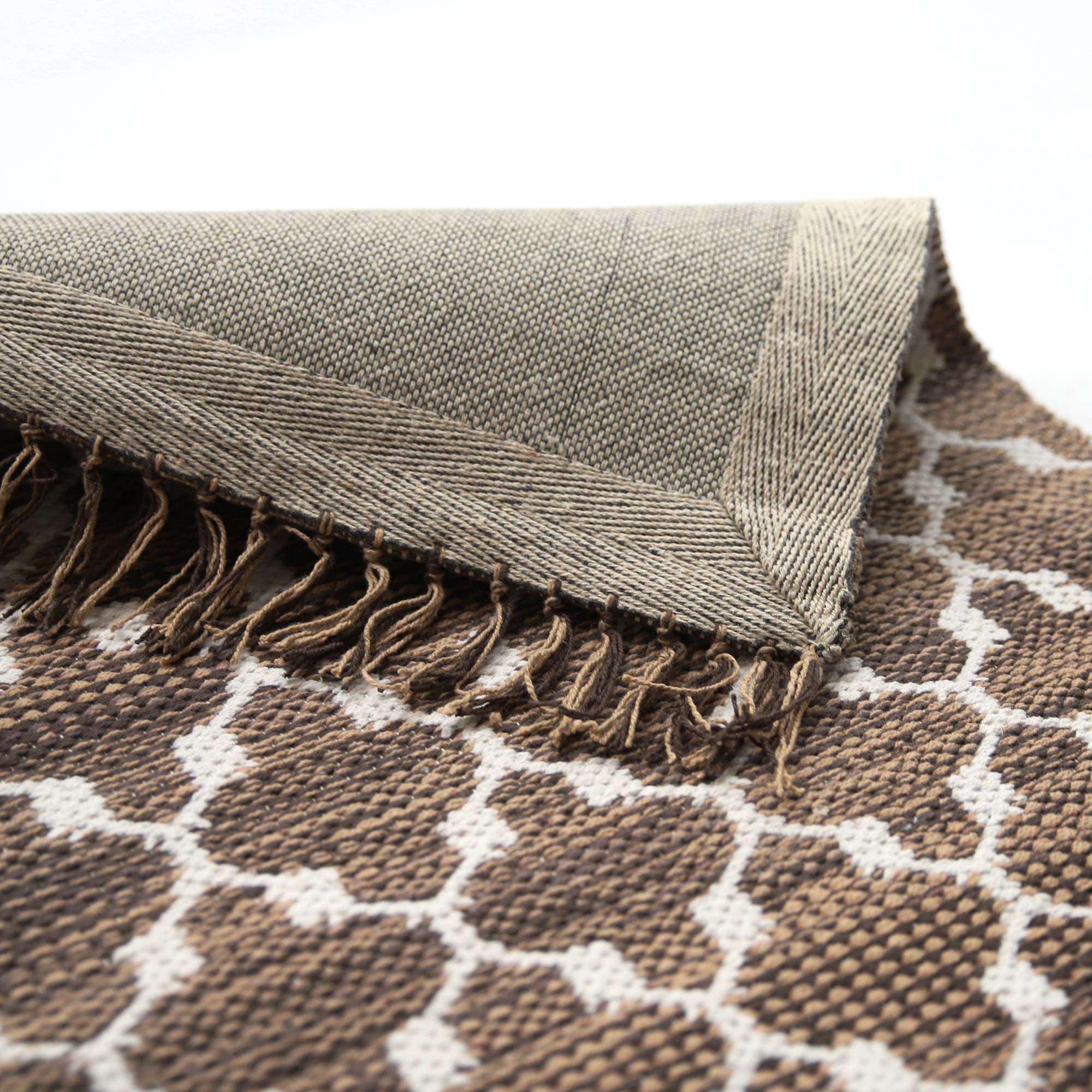 Mini-Rug 'Jorda', braun-weiß, T 60 cm, B 90 cm von fischer's lagerhaus
