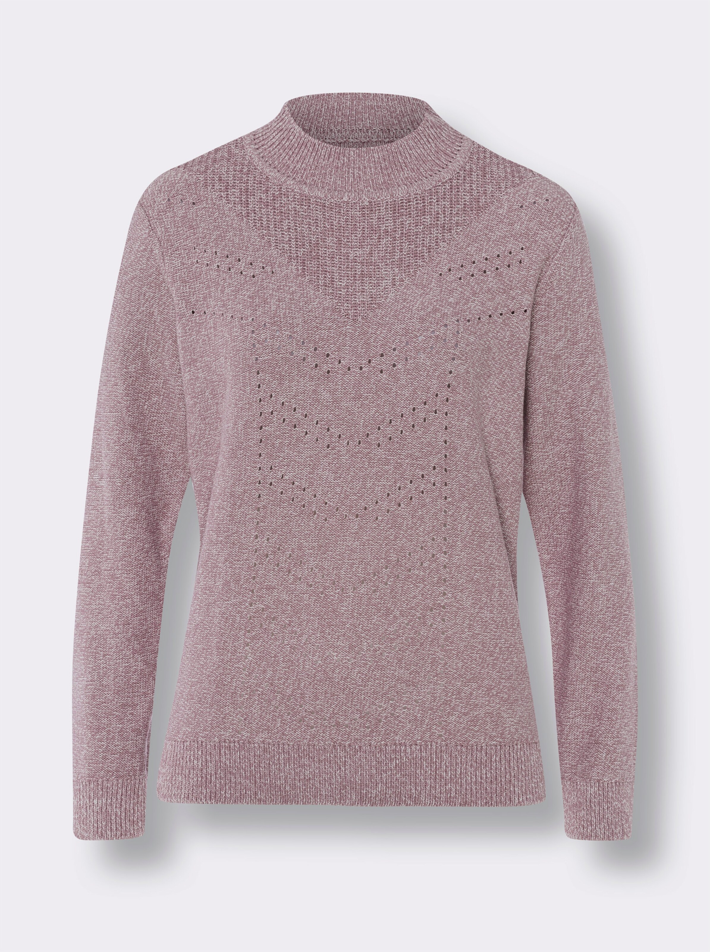 Langarm-Pullover in Melange-Optik