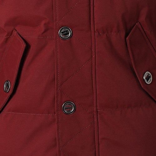Parka Capuche Fourrure Bordeaux