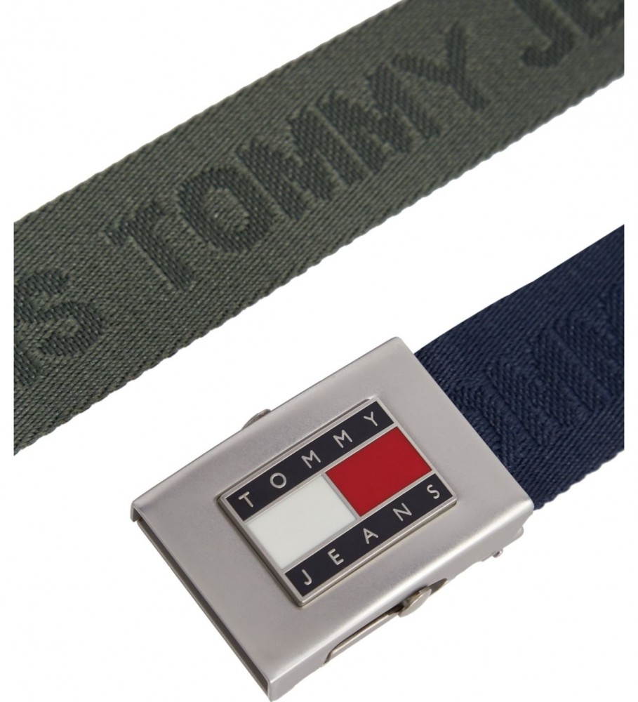 Conjunto de dois cintos Tommy Jeans, verde e azul marinho.