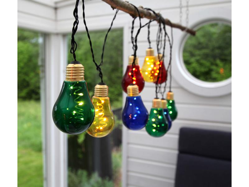 Star Trading Lichterkette Vintage Glow 360 cm, Mehrfarbig 10 Filament-Glühbirnen mit integrierten LEDs