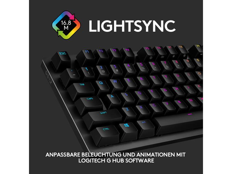 Logitech Gaming-Tastatur G512 GX Brown Carbon Mechanische Gaming-Tastatur mit RGB-Beleuchtung