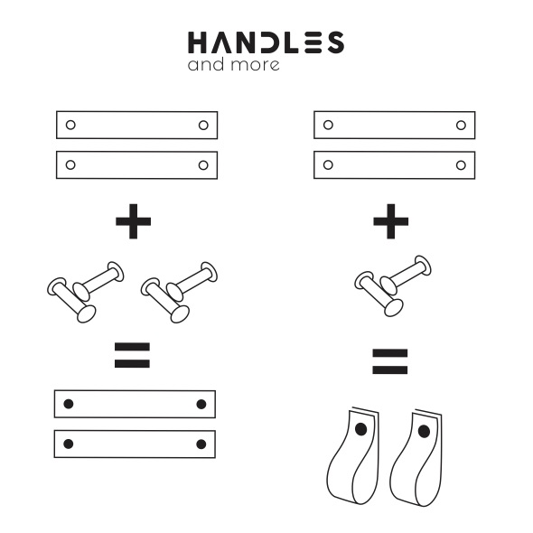 Leren handgrepen - De lus - maat XS | set van 2 - incl. 4 schroefjes Geel - XS