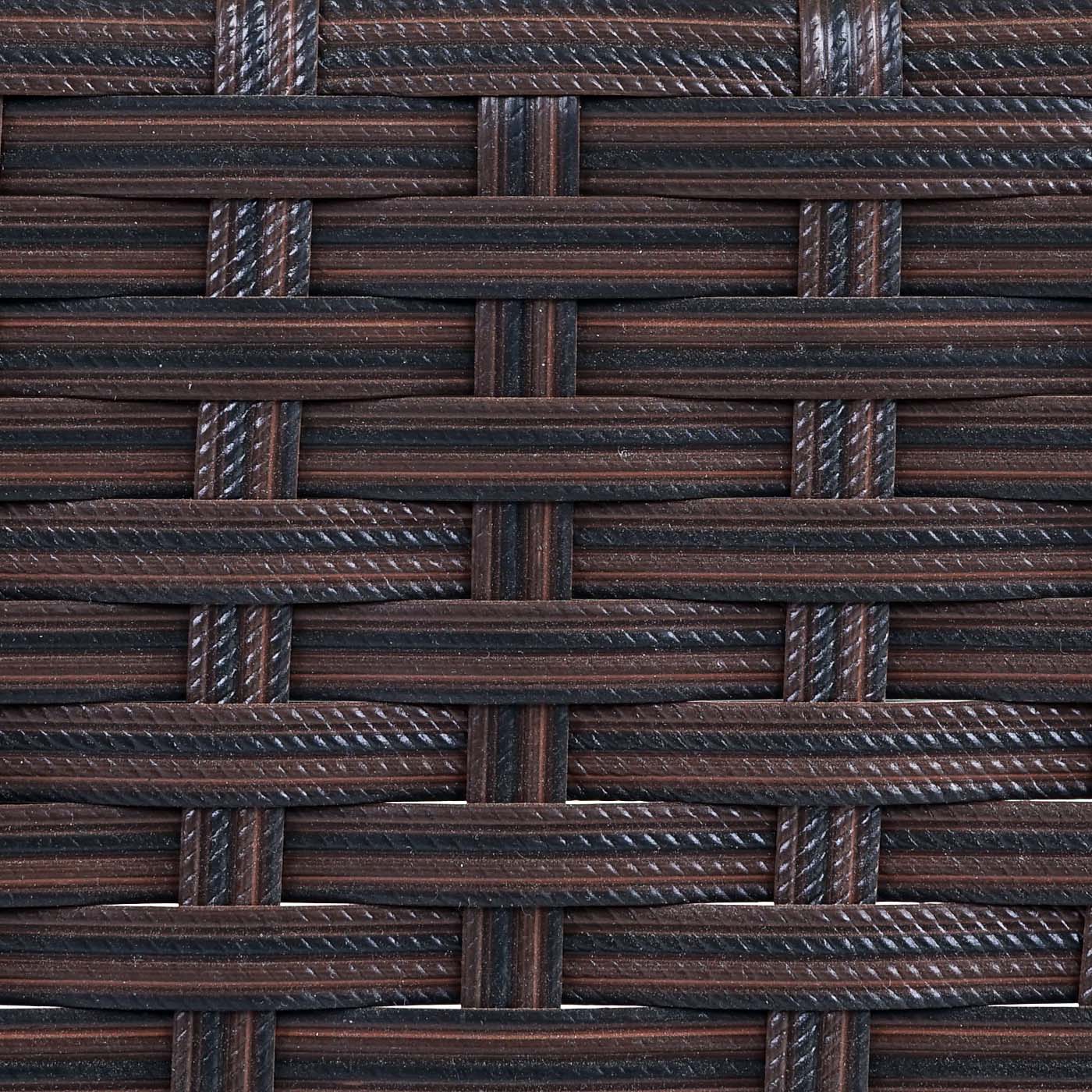 Poly-Rattan Gartenbank Hamar, Sitzbank Bank ~ braun-meliert, Kissen creme