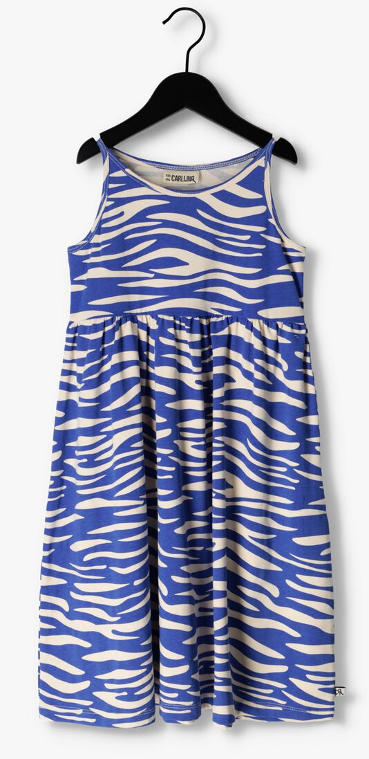 CARLIJNQ blauwe carlijnq midi jurk zebra - halter dress